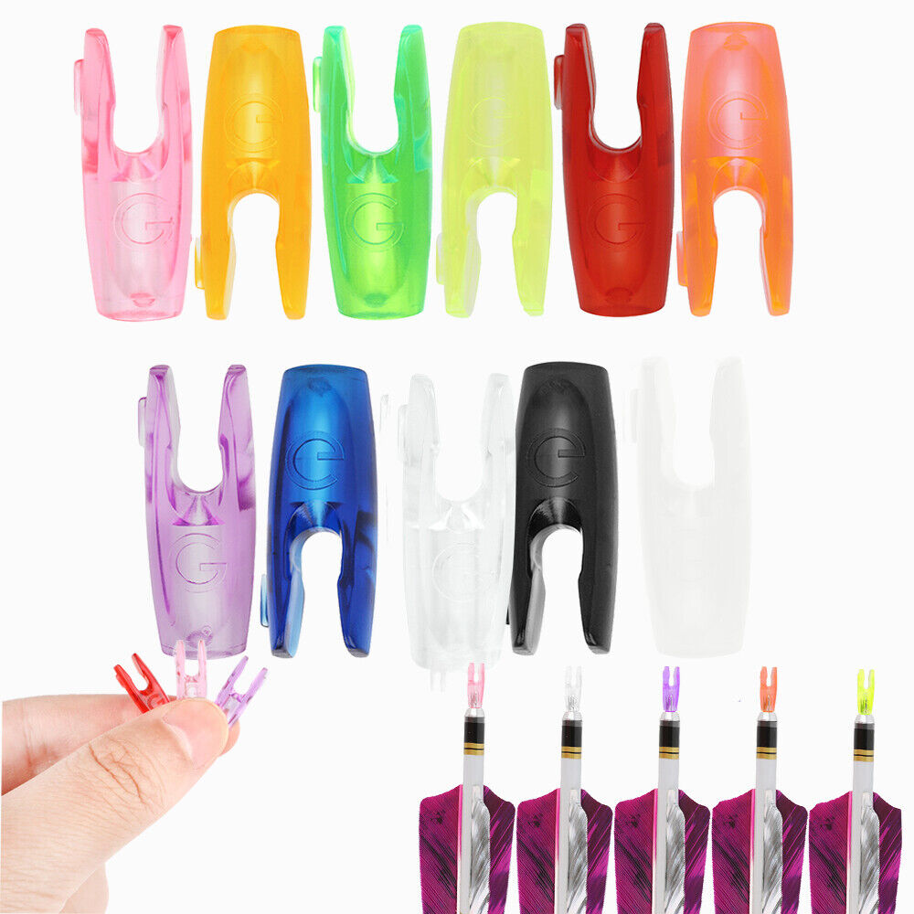 60pcs Arrow Nocks Plastic Tails Slot 3.2mm Pin Recurve Compound Bow Archery Target